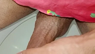 Hot and Wet, Desperate Trans girl Masturbates Intensely in the Bathroom, I'm Almost Discovered