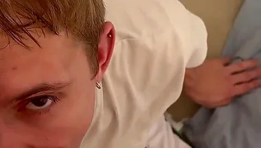 Cute Guy Sucks a Big Cock and Takes It in the Ass, Fucked and Cummed