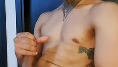 Srefano Everett Jerking Off Hard Cock With Stefano Everett