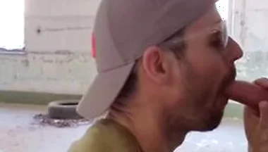 A Tourist Visiting An Abandoned Building Gets His Big Cock Sucked By A Guy And