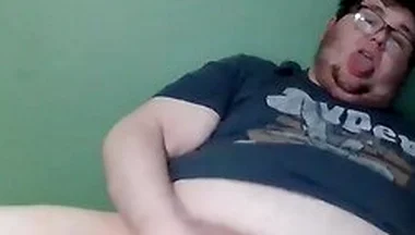 Dumb Fat Sissy Gagged With Socks And Dildo Edges To Orgasm