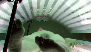 Czech Gay Solarium 1 Slim Twink Caught in Solarium