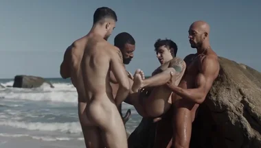 Watch A Group Of Handsome Muscular Studs Have An Outdoor Wild Orgy By The Beach - Andy Rodrigues And Markin Wolf