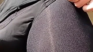 Guy in Spandex Cums on the Balcony in Front of the the Whole Neighborhood