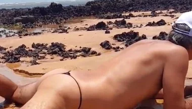 Ladysilva in Panties on the Beach What a Hot Naughty Slut