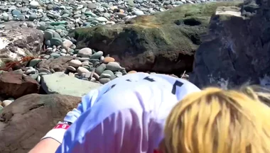 Persuaded a Straight Guy to Give a on the Beach