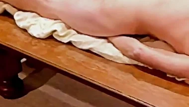Hump Masturbation with Undressing on a Show Stage