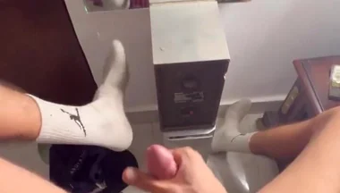 Arab Hung Twink Jerks His Fat Cock After Workout