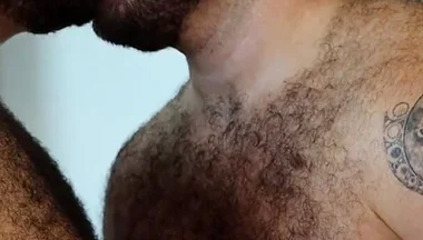 Hairy Bear Top Pounds Two Bottoms: Threesome Jockstrap Fucking