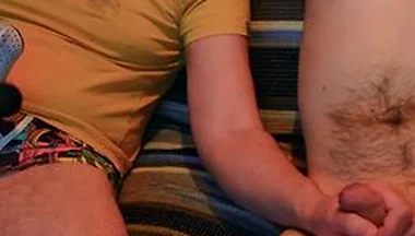 I Jerk Off With A Friend. He Wears Funny Underwear. I Cum A Lot Of Sperm