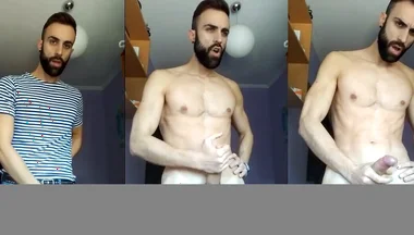 Hot Guy with a Big Cock of 23 Cm Jerking off in His Room
