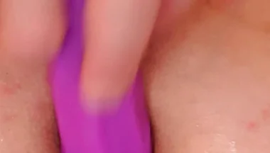 He Opened His Ass with a Purple Dildo and Put His Own Penis in His Ass