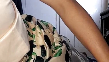 Cum Wearing Satin Set of Tank Top and Skirt