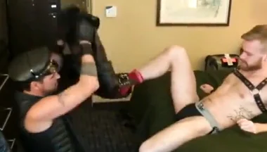 Leather master fucking boy hard