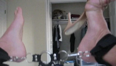 Male Jacking off with High Heels on