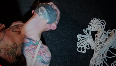 Nicky Tape Gagged and Rope Bondage