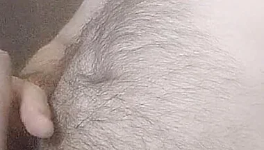 Hairy Gay Uncut Cock Masturbation and Cumshot