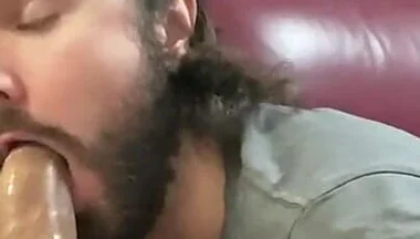 Sucking My Friend's Cock While Looking at His Mobile and Squeezing His Milk with My Ass