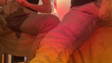 2 Amateur Flatmates Guys Wetting Their Pants on Cam for a Follower