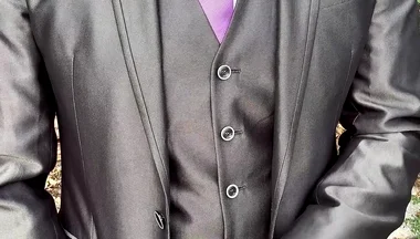 Public Outdoor Masturbation in a Shiny Suit