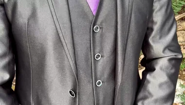 Public Outdoor Masturbation in a Shiny Suit