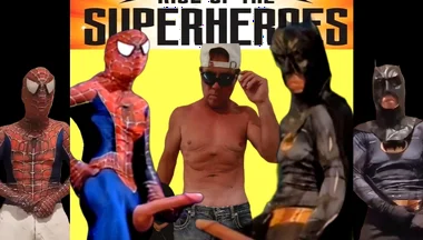 Batman and Spiderman a Big Cock Team