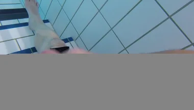 Underwater Close-up: Fat Guy Extensive Masturbates His Thick Foreskin Cock in a Public Swimming Pool