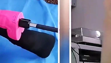 Fabulous Fucking Machine Anal Dildo Fucking in Chastity Cage