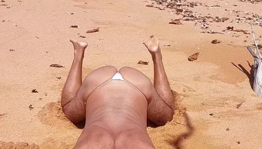 Ladysilva Crossdress What a Hot Slut in Panties on the Beach