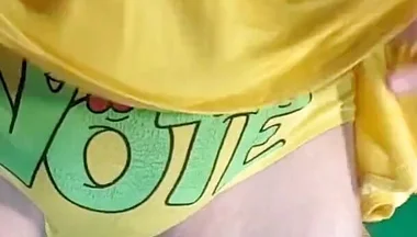 My Panties for Contests Under My Yellow Miniskirt