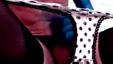 Masked Sissy Fingers Ass with Blue Latex Gloves