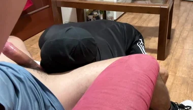 Dominant Jock Spreads His Legs and Gets Deepthroat