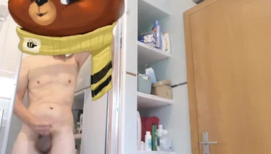 Hot Smooth Caught Jerking in the Bathroom