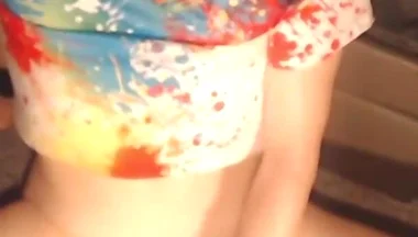 Colorful Twink Milking Session