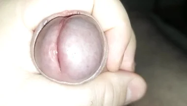 Close up Masturbation Uncut Cock and Cumshot