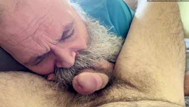 Old Bearded Daddy Sucks Cock -