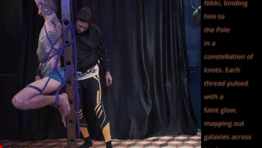 Nicky Bondage Session on the Pole