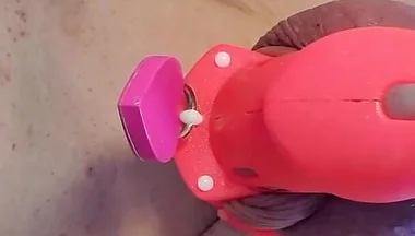 Anal Dildo Fucking and Squirting While Locked in Chastity