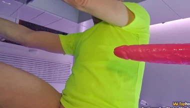 Anal Dildo Fucking and Squirting While Locked in Chastity