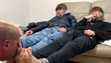 Sniffing feet and socks masters