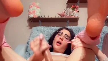 Cute Femboy Playing with Vibrator and Cumming