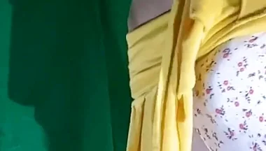 Flowery Seamless Thong with Yellow Skirt