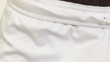 I Am Just Exercising Home in My White Box Shorts Commando of Course
