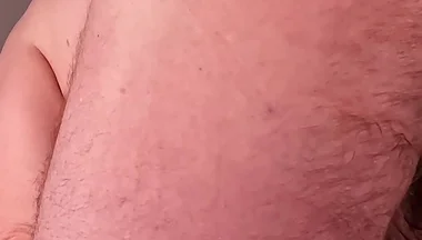 Bear Morning Stretch From Behind to Expose Big Balls, Cock and Asshole