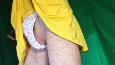 Flowery Seamless Thong with Yellow Skirt