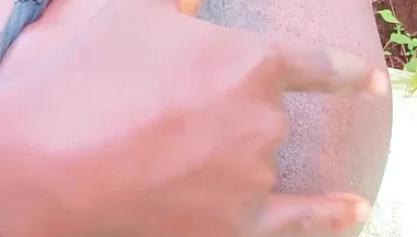 Horny African Bottom Asshole Fingering Outdoors