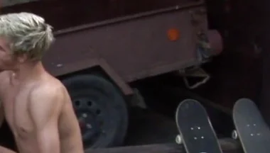Carter and Martyn fuck outdoor