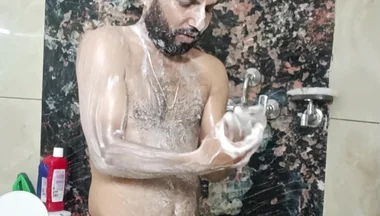 Desi Police Officer Having Shower