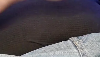 Hard Uncut Cock Stroking Though Blue Jeans