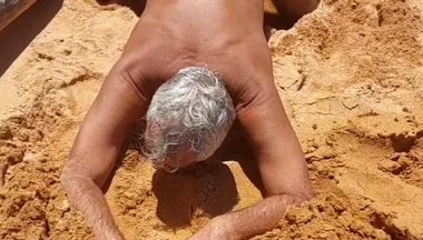 Ladysilva Doing Stritease on the Beach Showing off Her Hot Tanned Ass